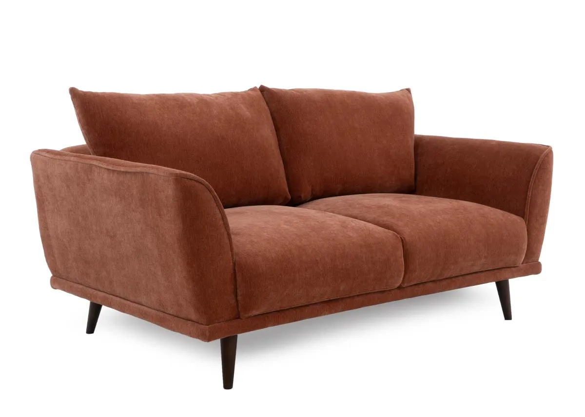 2 Seater Rust Fabric Sofa - Boutique