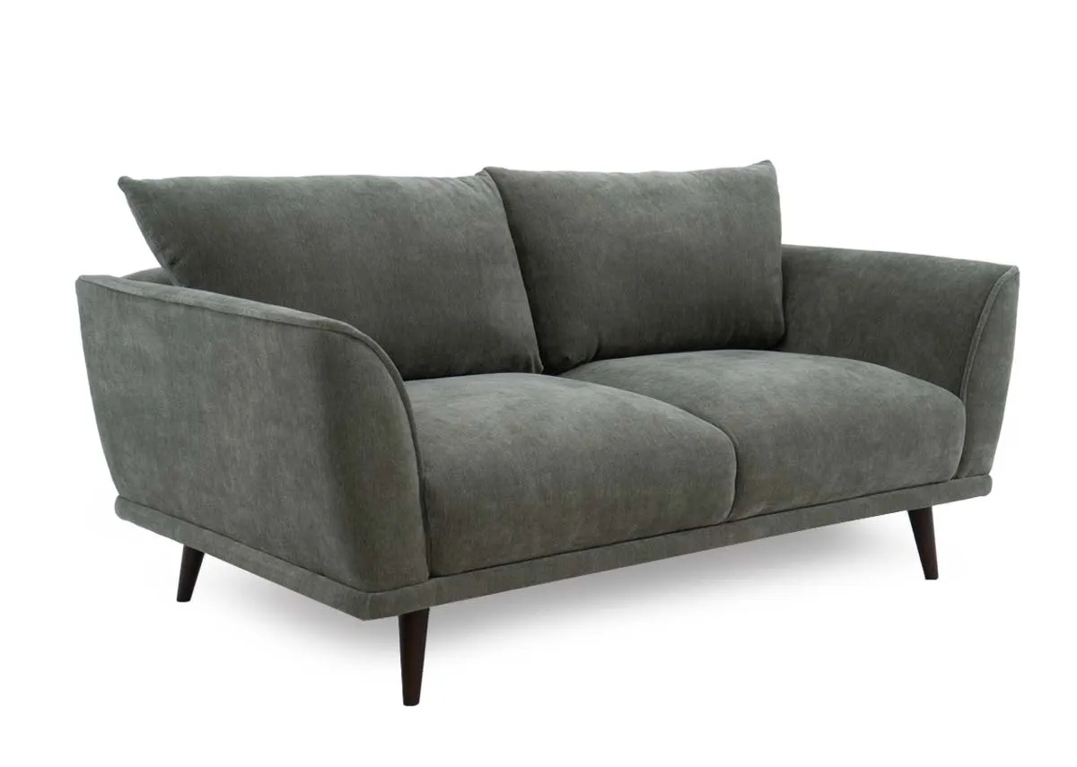 2 Seater Green Fabric Sofa - Boutique