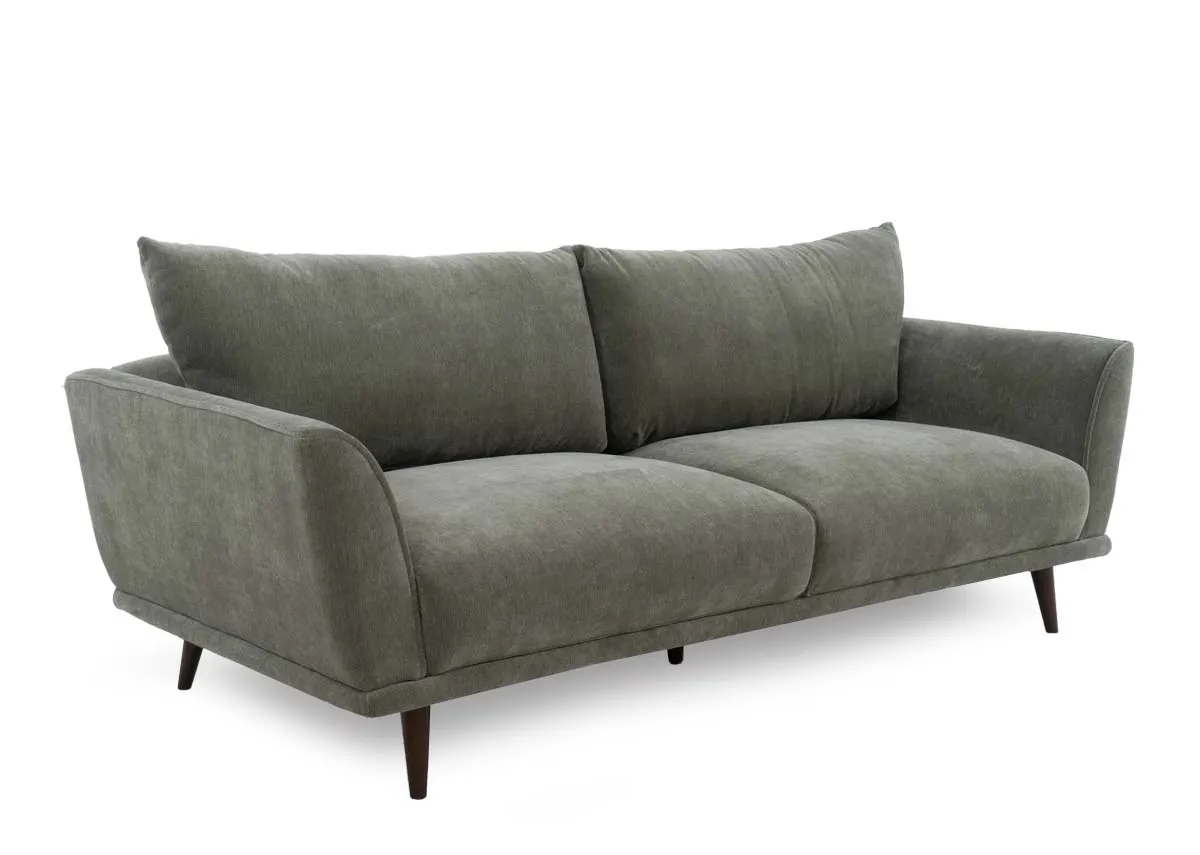 3 Seater Green Fabric Sofa - Boutique