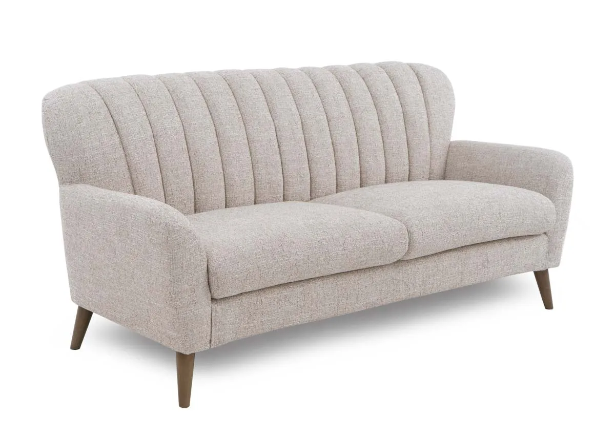 3 Seater Beige Fabric Sofa - Harper