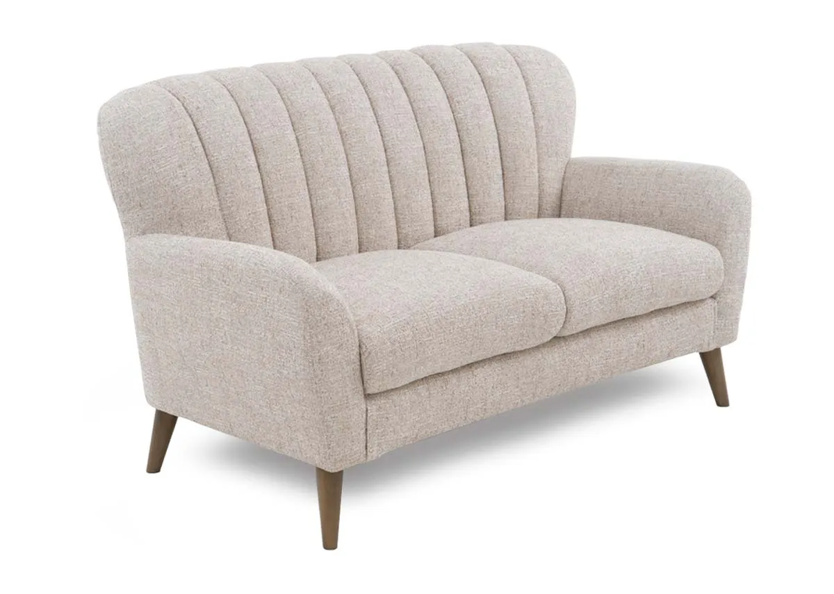 2 Seater Beige Fabric Sofa - Harper