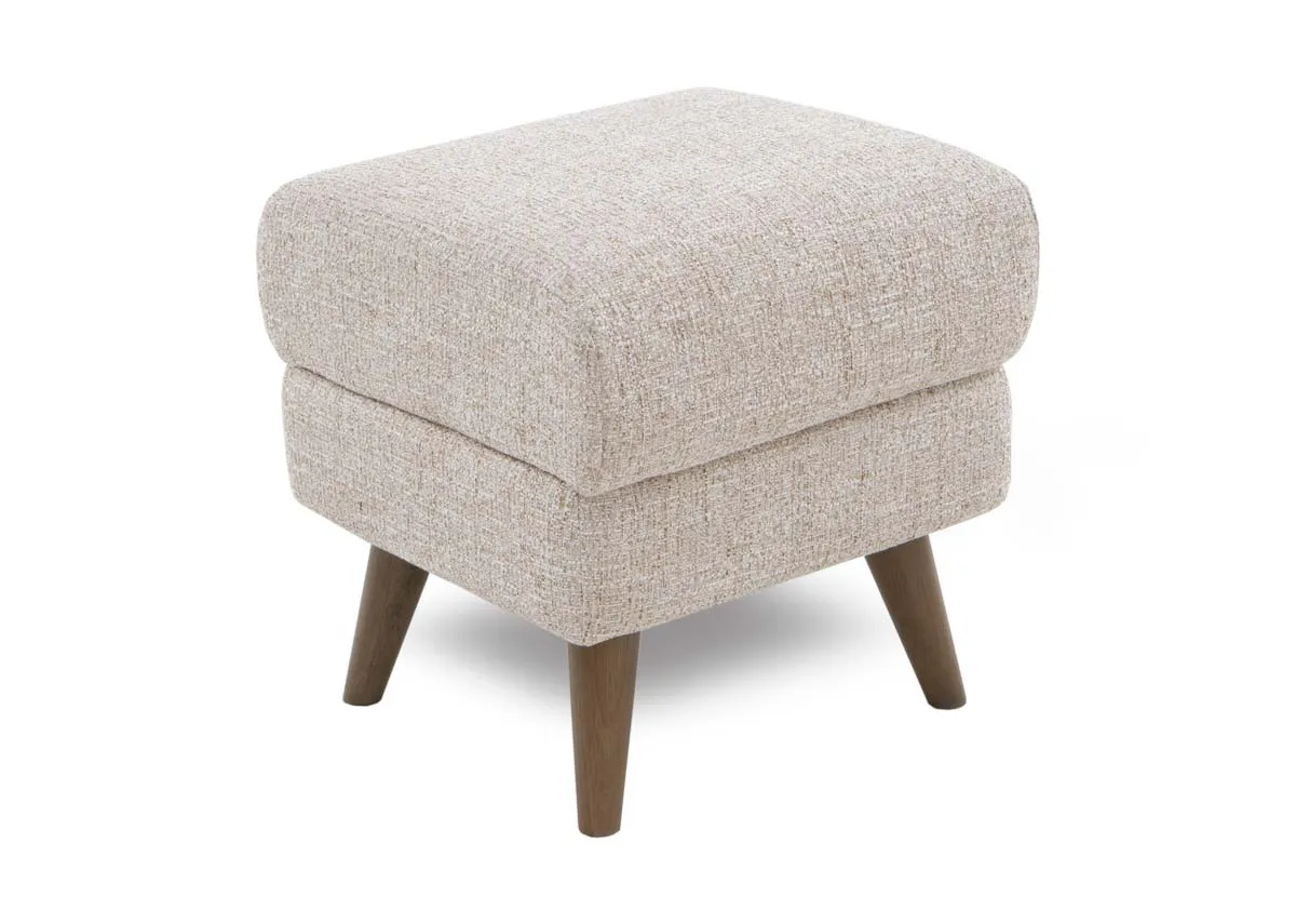Beige Fabric Footstool - Harper
