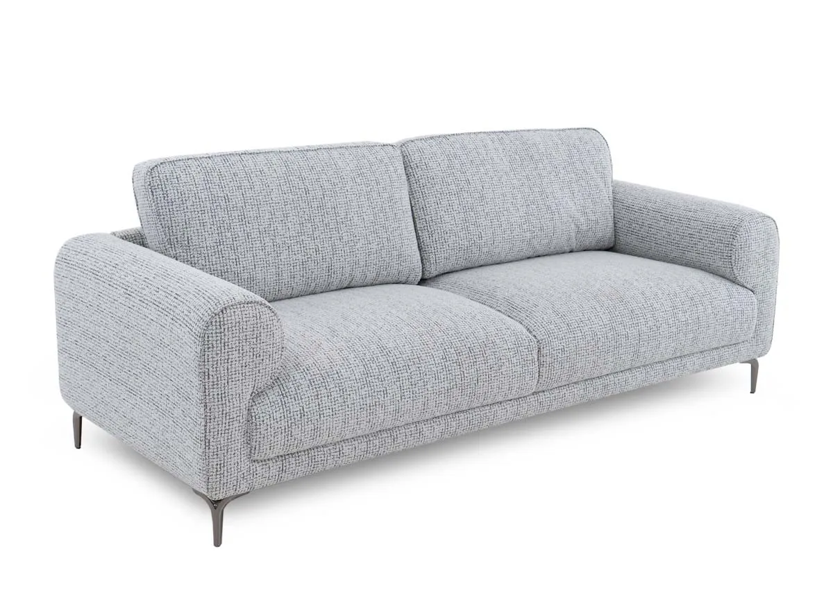 3 Seater Light Grey Fabric Sofa - Oyster