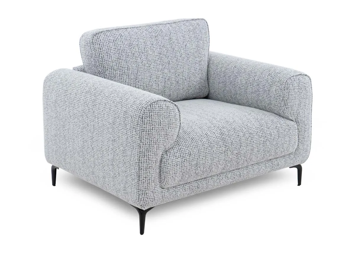 Light Grey Fabric Armchair - Oyster