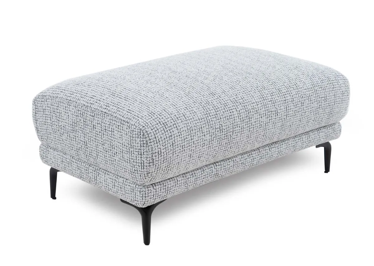 Light Grey Fabric Footstool - Oyster