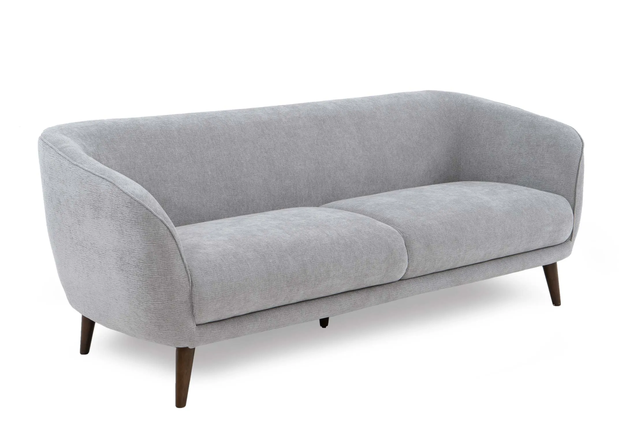 3 Seater Silver Fabric Sofa - Amber