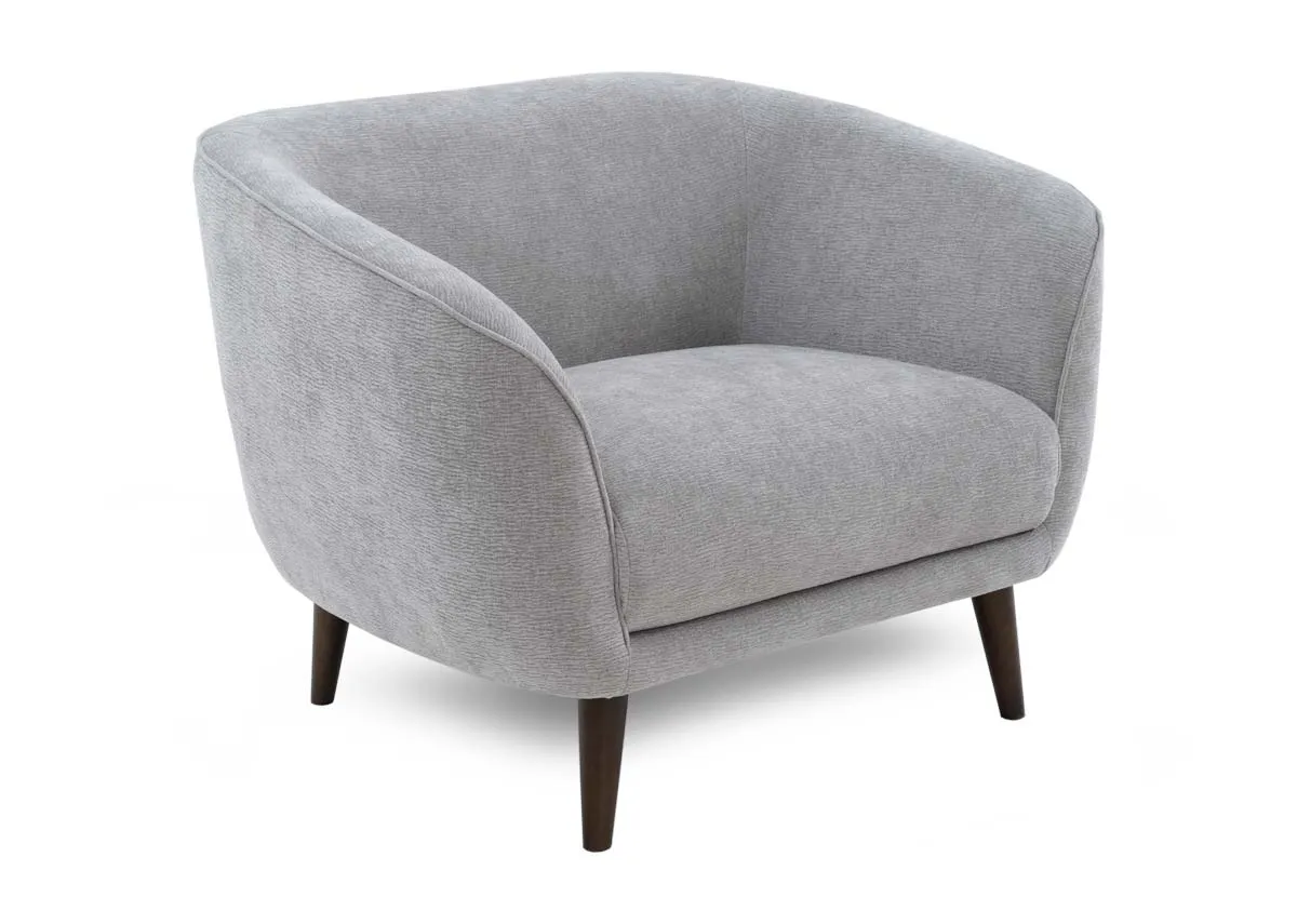 Silver Fabric Armchair - Amber