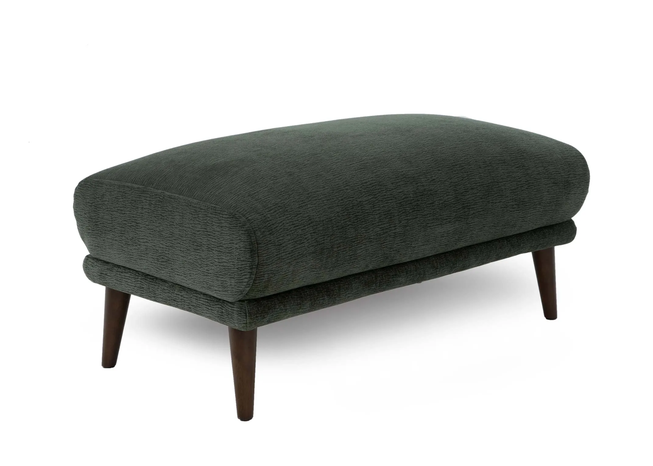 Green Fabric Footstool - Amber