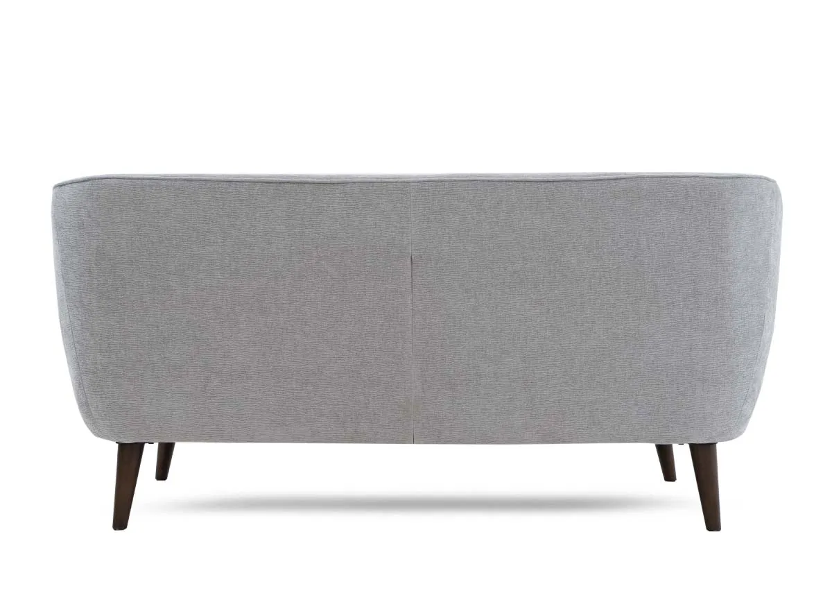 A dimension image of the Amber silver 2 seater sofa with 165cm x 77cm x 84cm