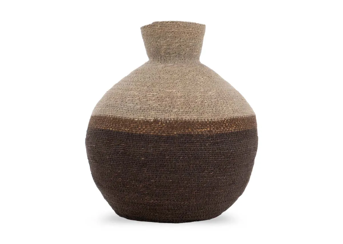 Large Brown Seagrass Vase - Bisira