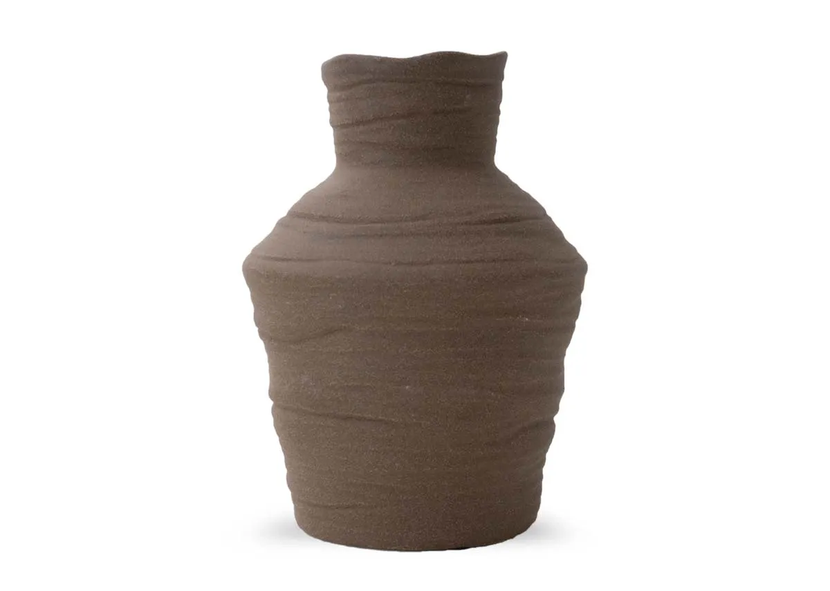 Medium Brown Deco Vase - Greccio