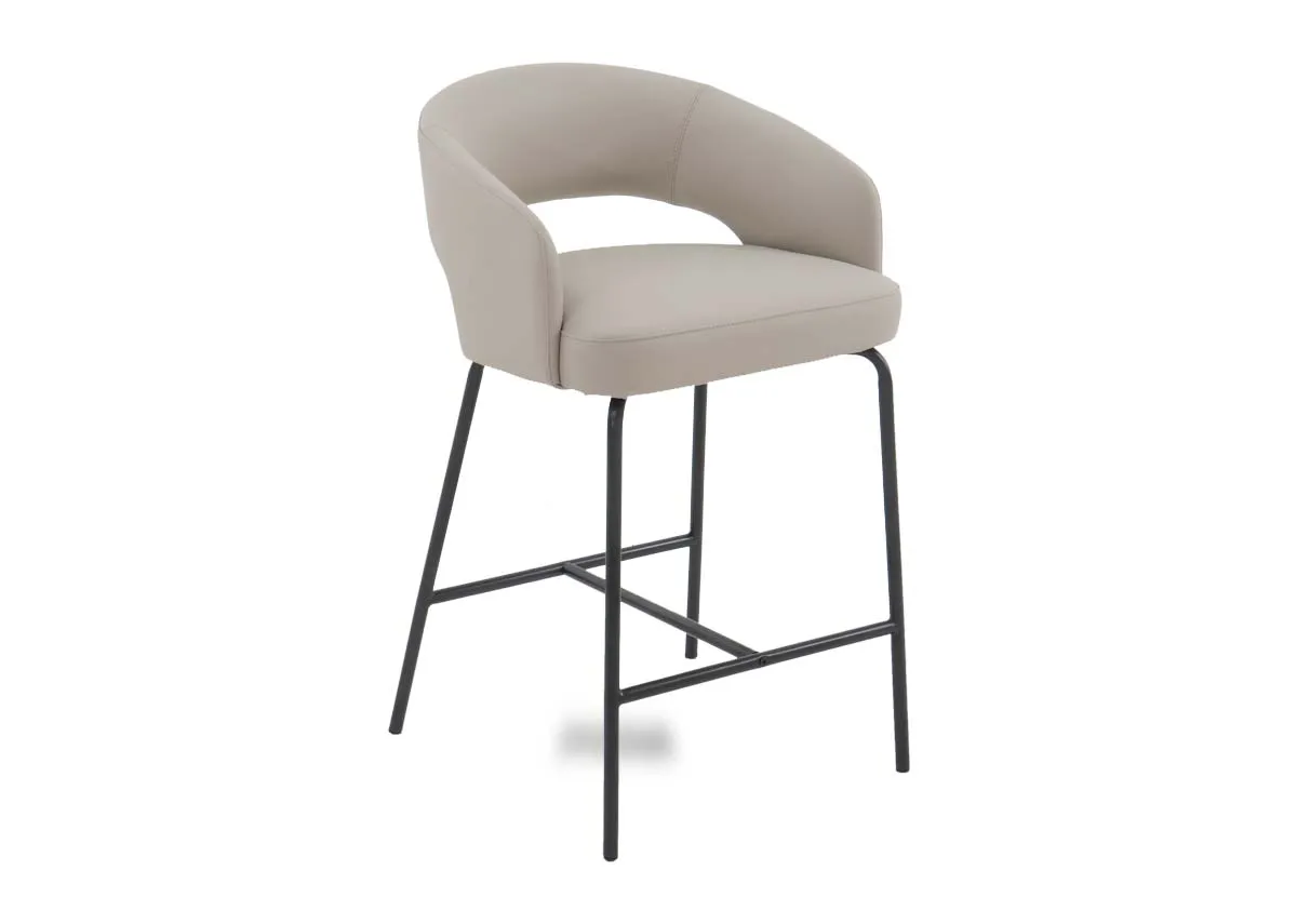 Ivory Leather Counter Bar Stool - Matteo