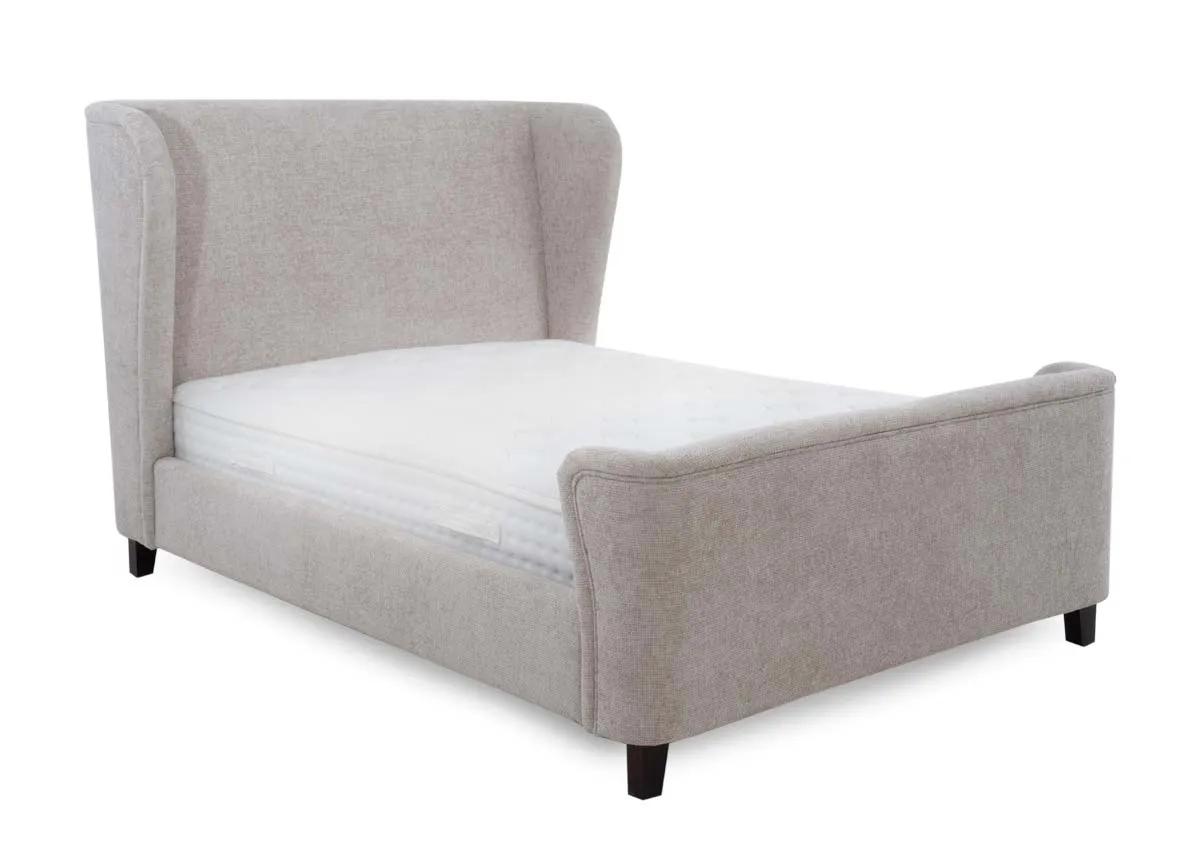 Double (4ft6) Beige Fabric Bed Frame - Maison