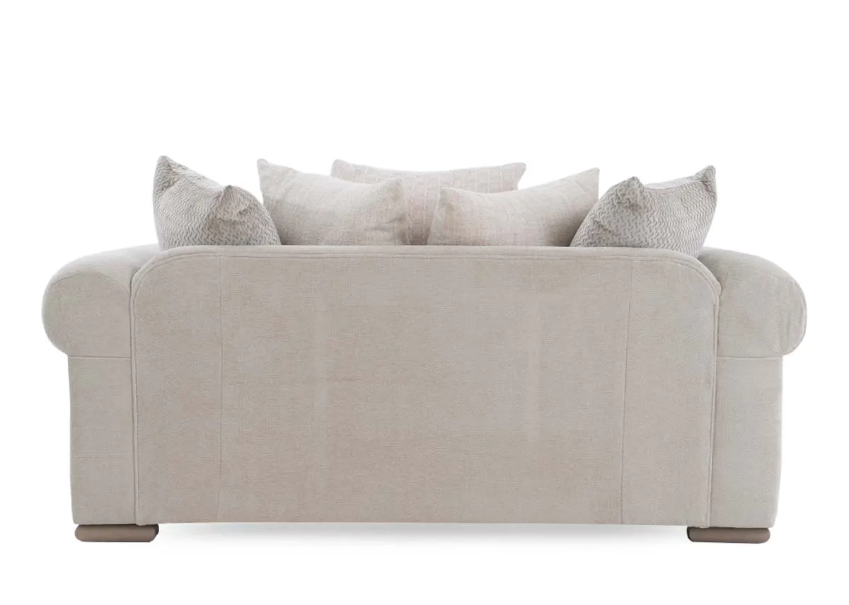 A 2 seater cream pillowback sofa from EZ Livings Olivia range.Back view