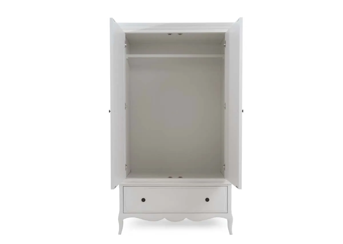 A dimension image of the Amelie wardrobe with 115cm x 65cm x 199cm