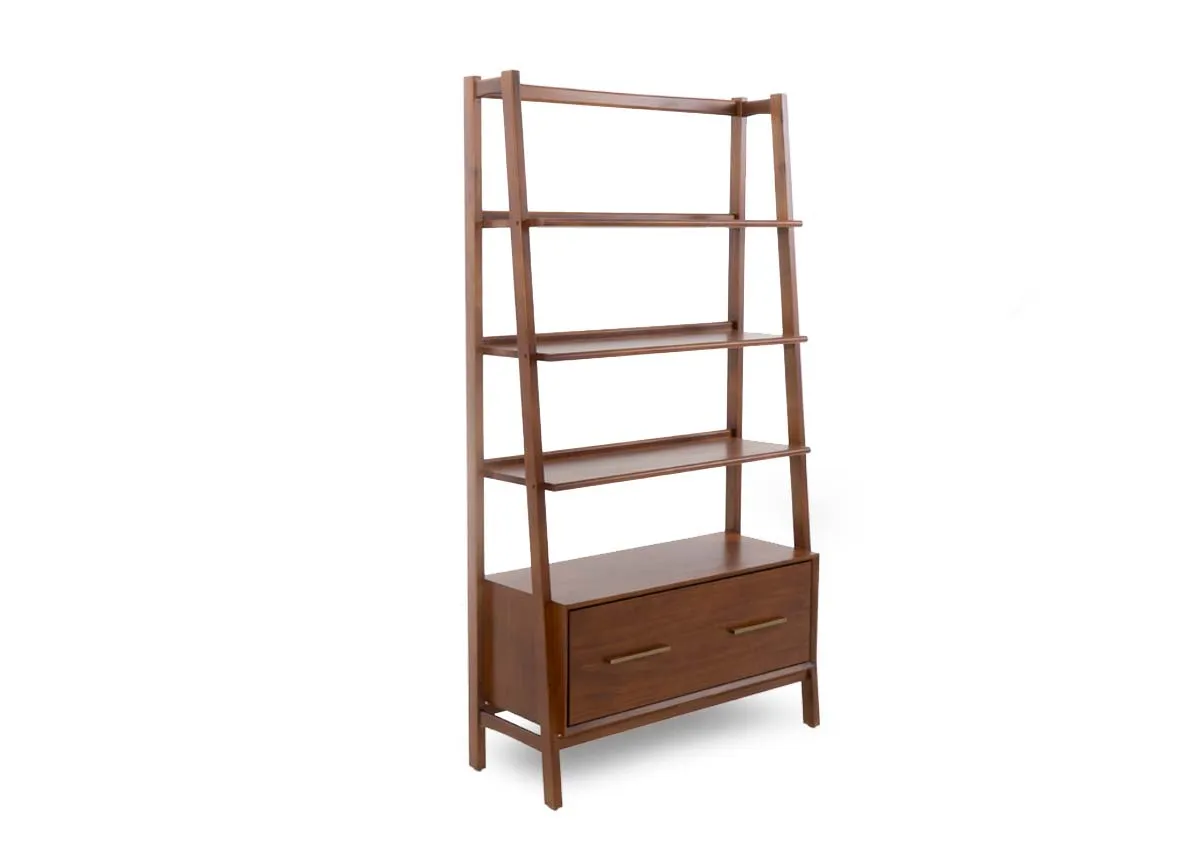 1 Drawer Dark Pine Wide Display Unit - Leya