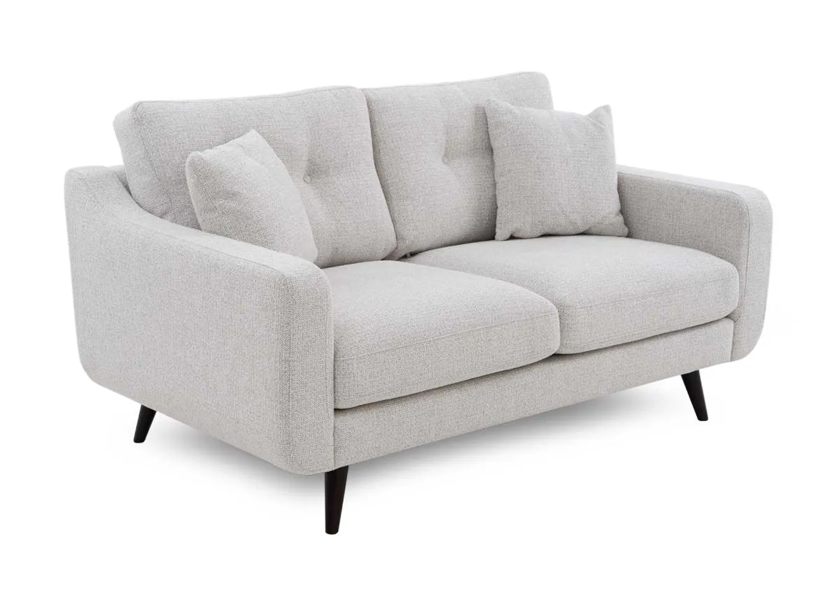 2 Seater Light Grey Fabric Sofa - Bandon