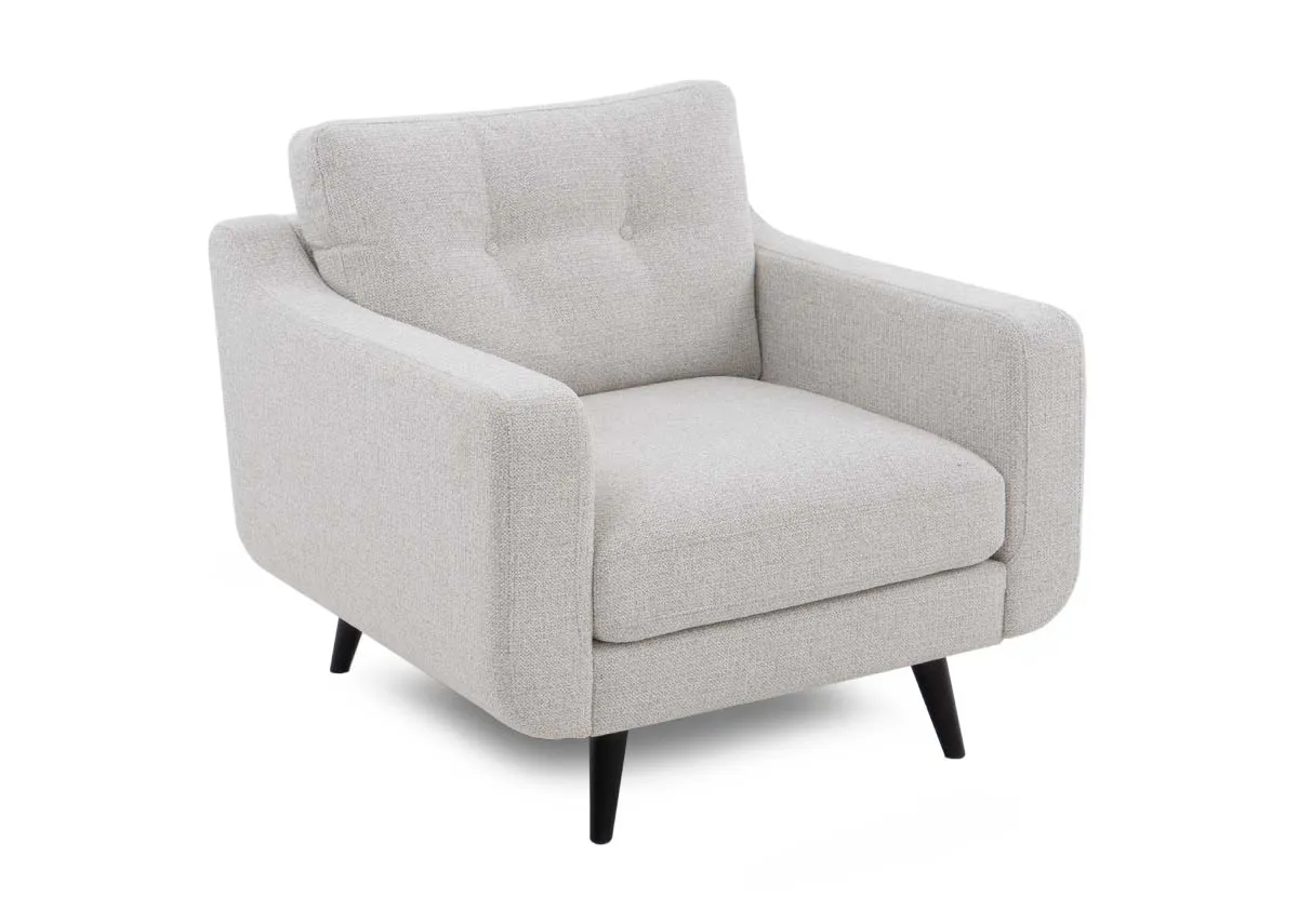 Light Grey Fabric Armchair - Bandon