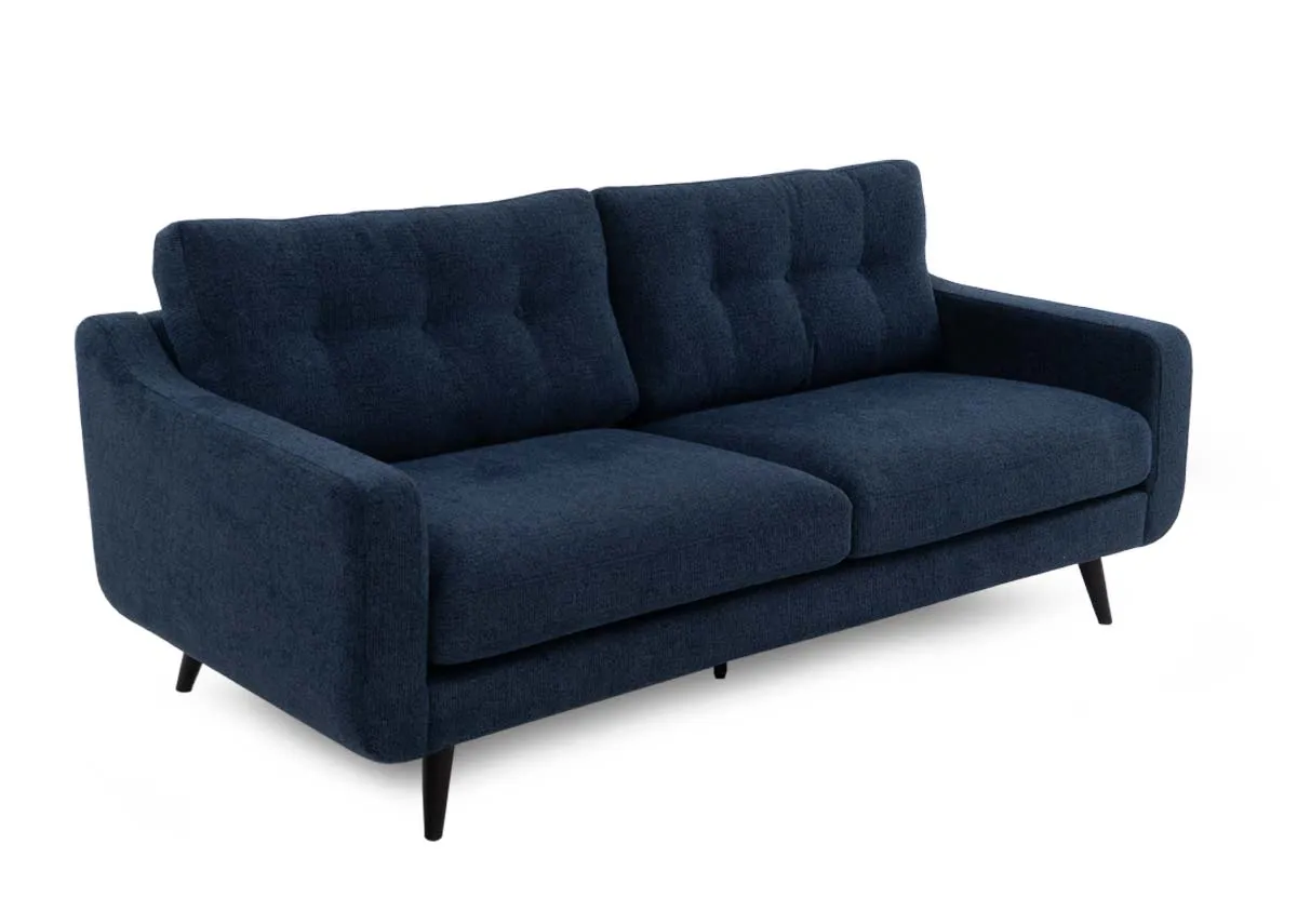 3 Seater Navy Fabric Sofa - Bandon