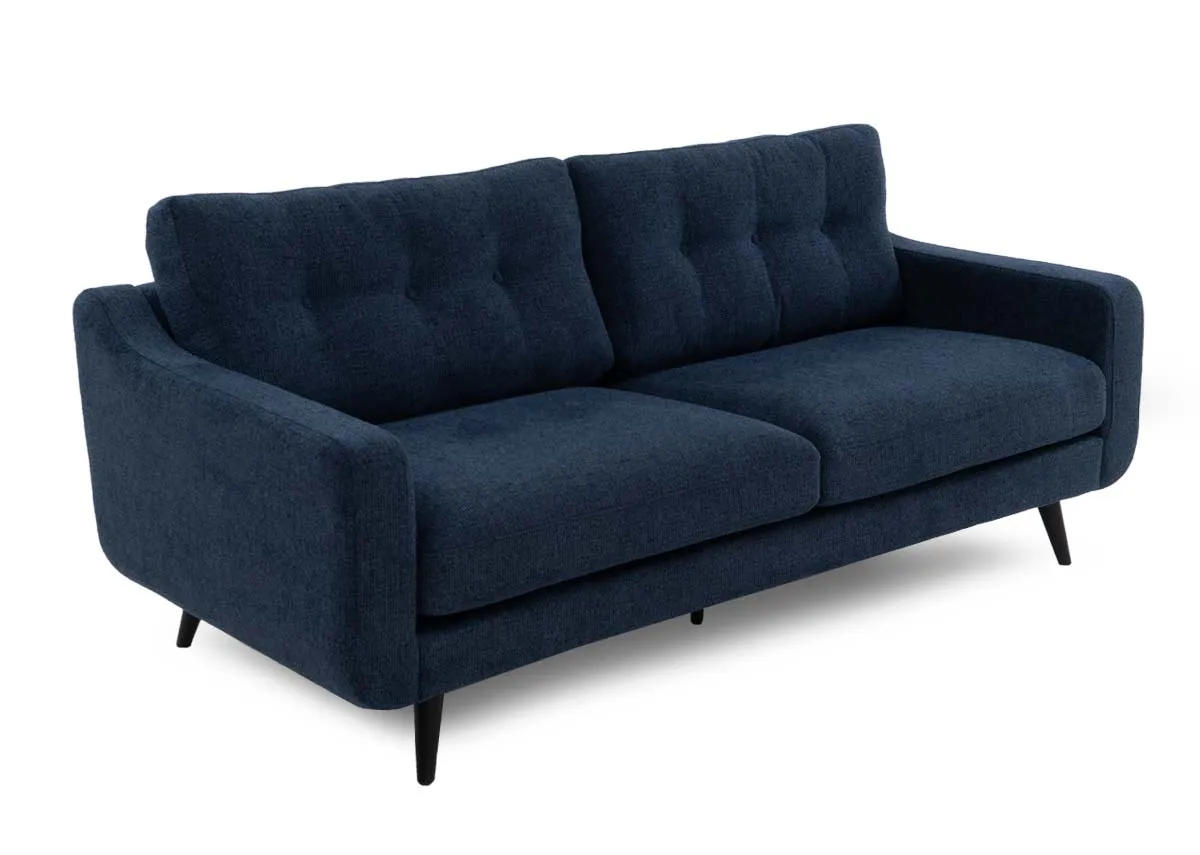2 Seater Navy Fabric Sofa - Bandon