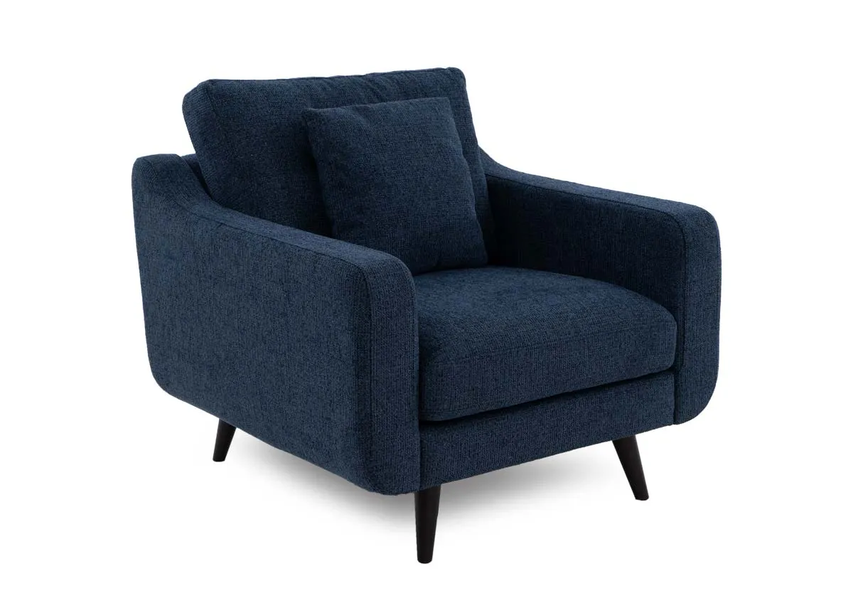 Navy Fabric Armchair - Bandon