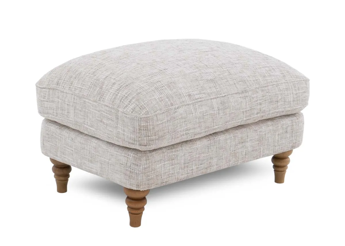 Cream Accent Fabric Footstool - Lismore