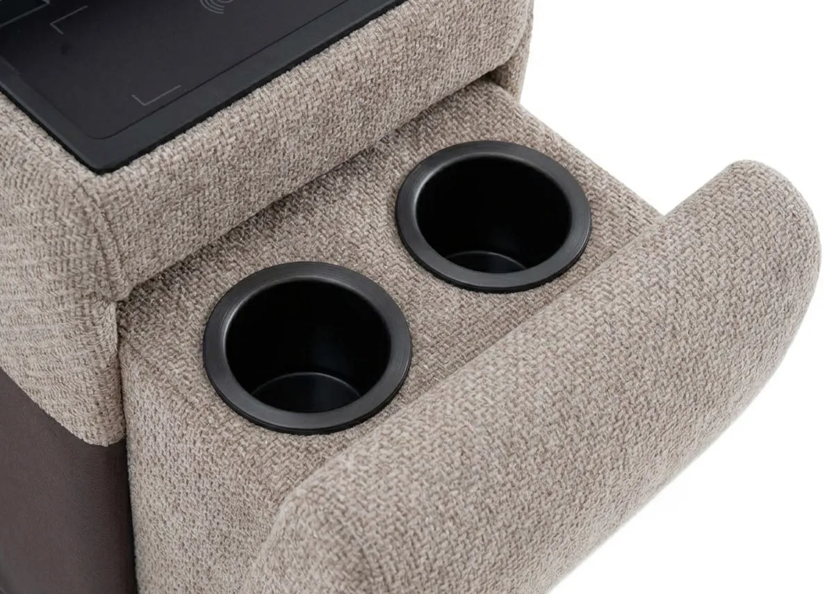 A fabric drinks holder from EZ Livings Ashbrook range.Closeup of 2 cup holders.