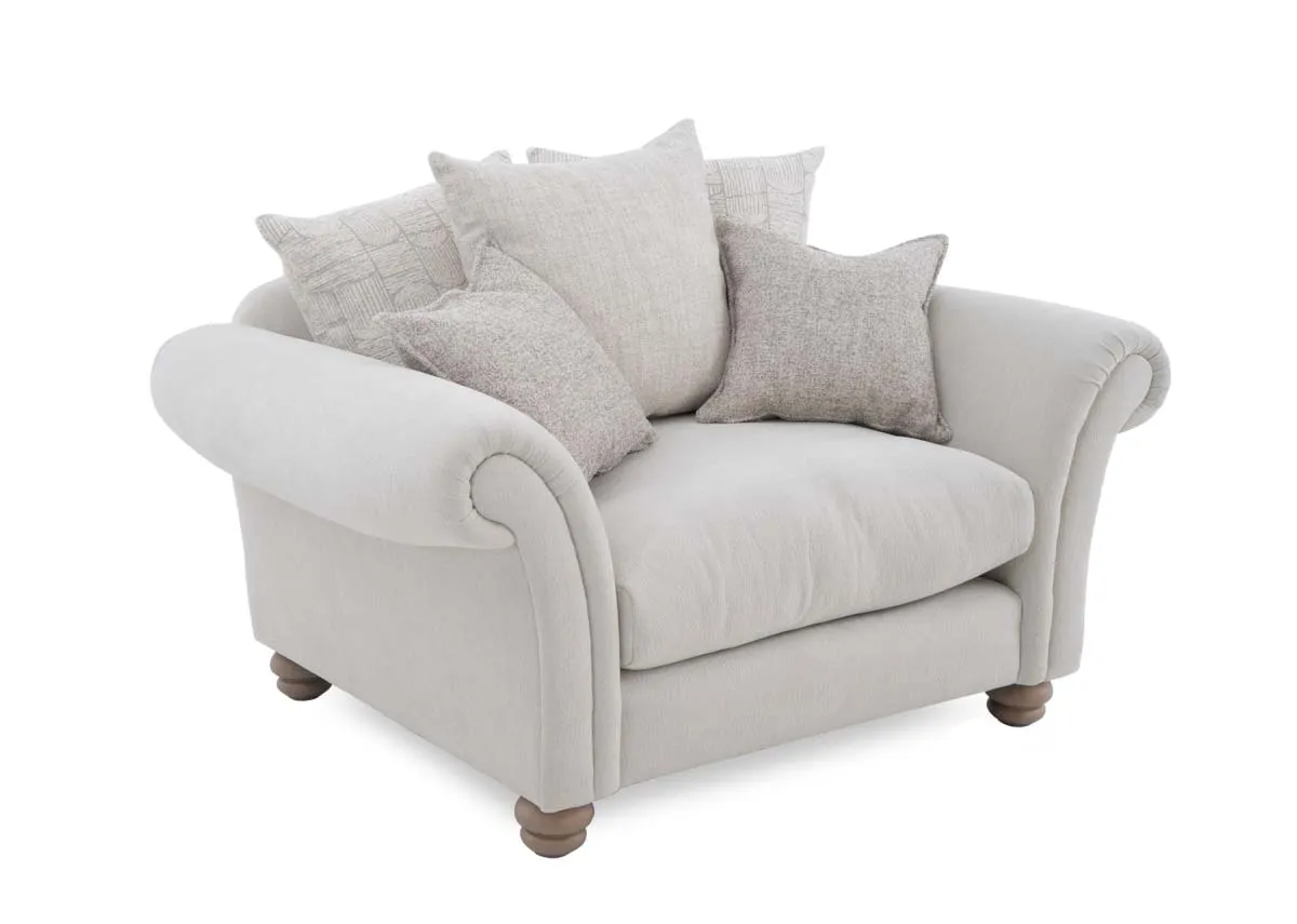 Cream Fabric Pillowback Cuddler - Paloma