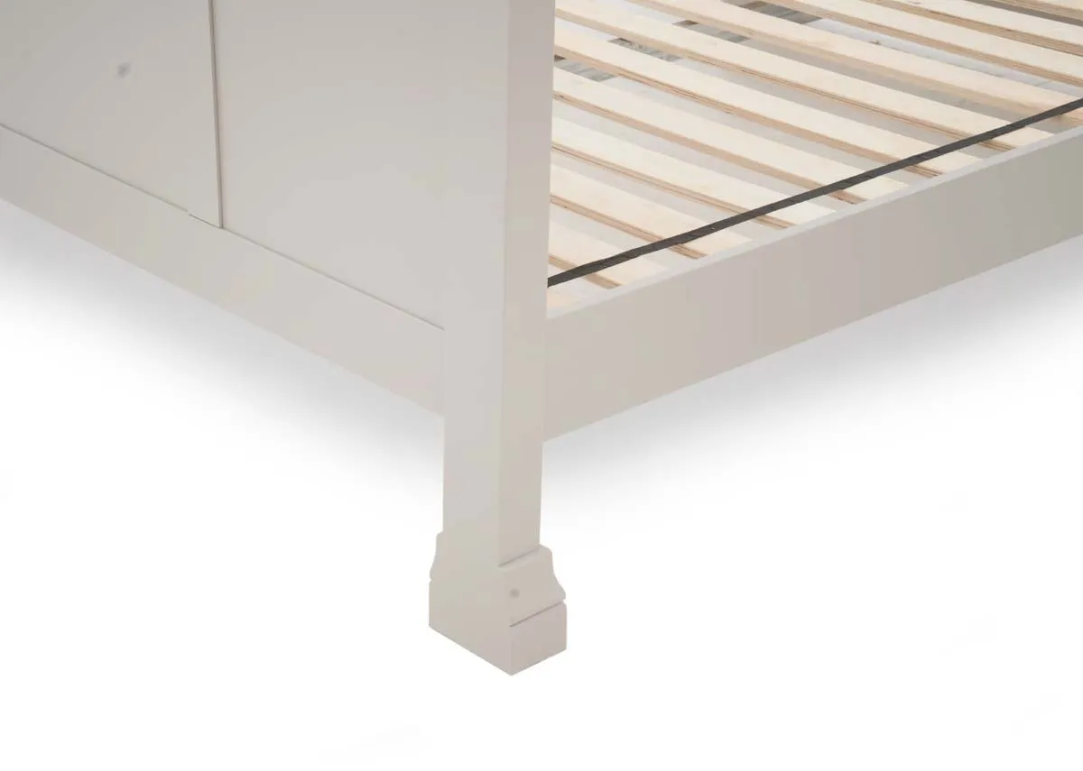 A dimension image of the Dove 4ft 6 bedframe with 154cm x 204cm x 115cm