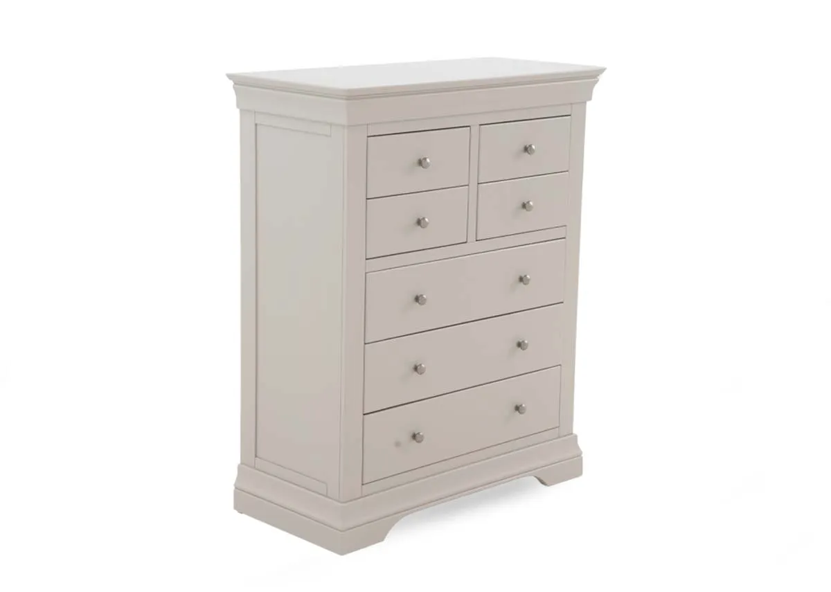 4 Over 3 Drawer Taupe Chest Of Drawers - Dove