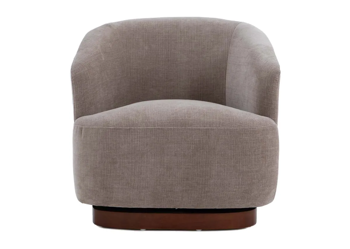 A dimension image of the Dalton beige chair with 76cm x 74cm x 75cm