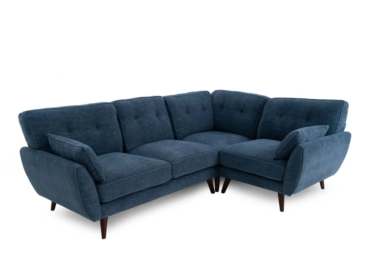 Denim Blue Fabric RHF Corner Sofa - Caoimhe