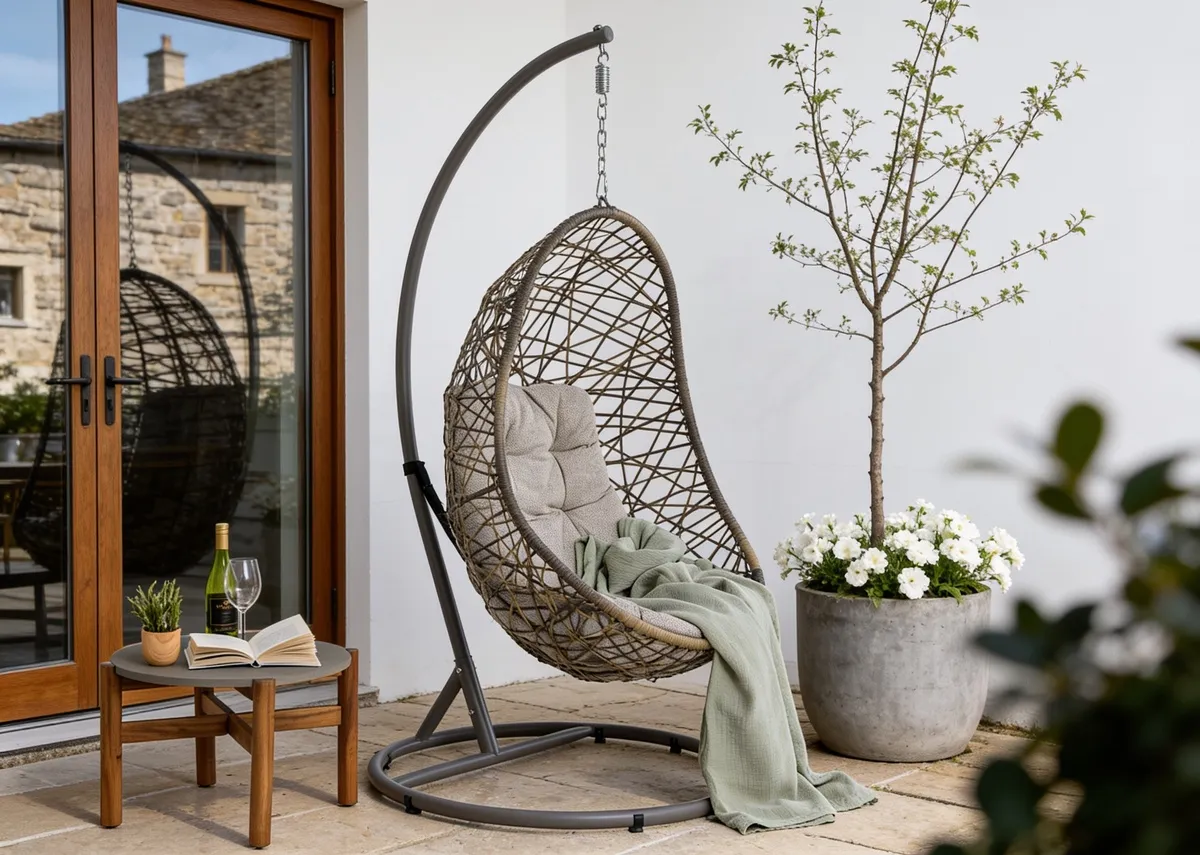Beige Hanging Egg Chair - Cabo