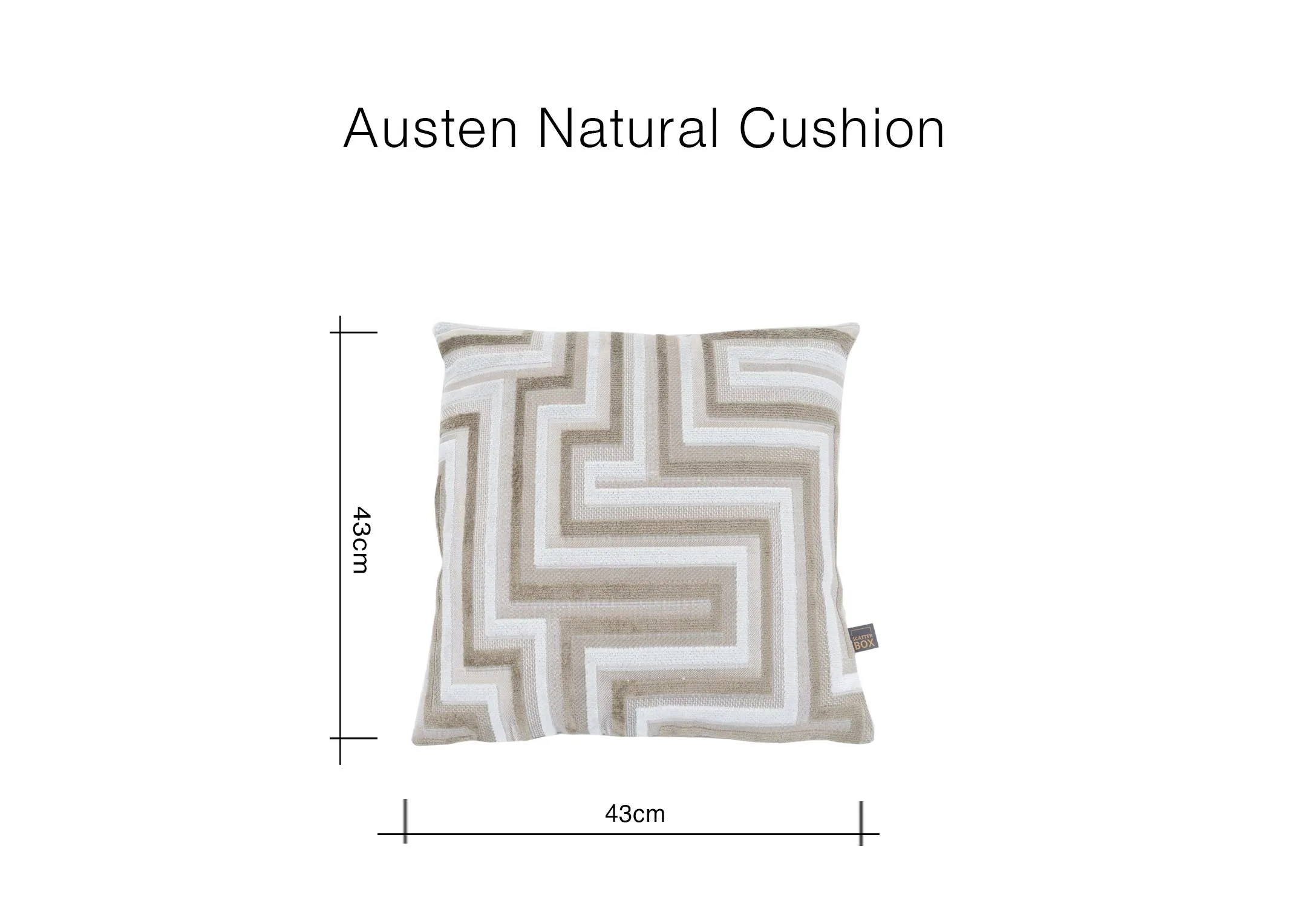 image of the Austen cushion with 45cm x 45cm