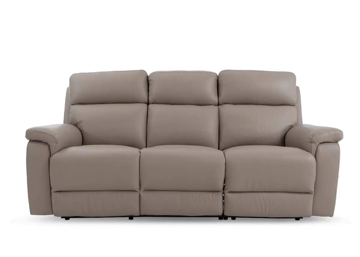 A dimension image of the Raven 3 seater Power Recliner with 210cm x 108cm x 98-170cm