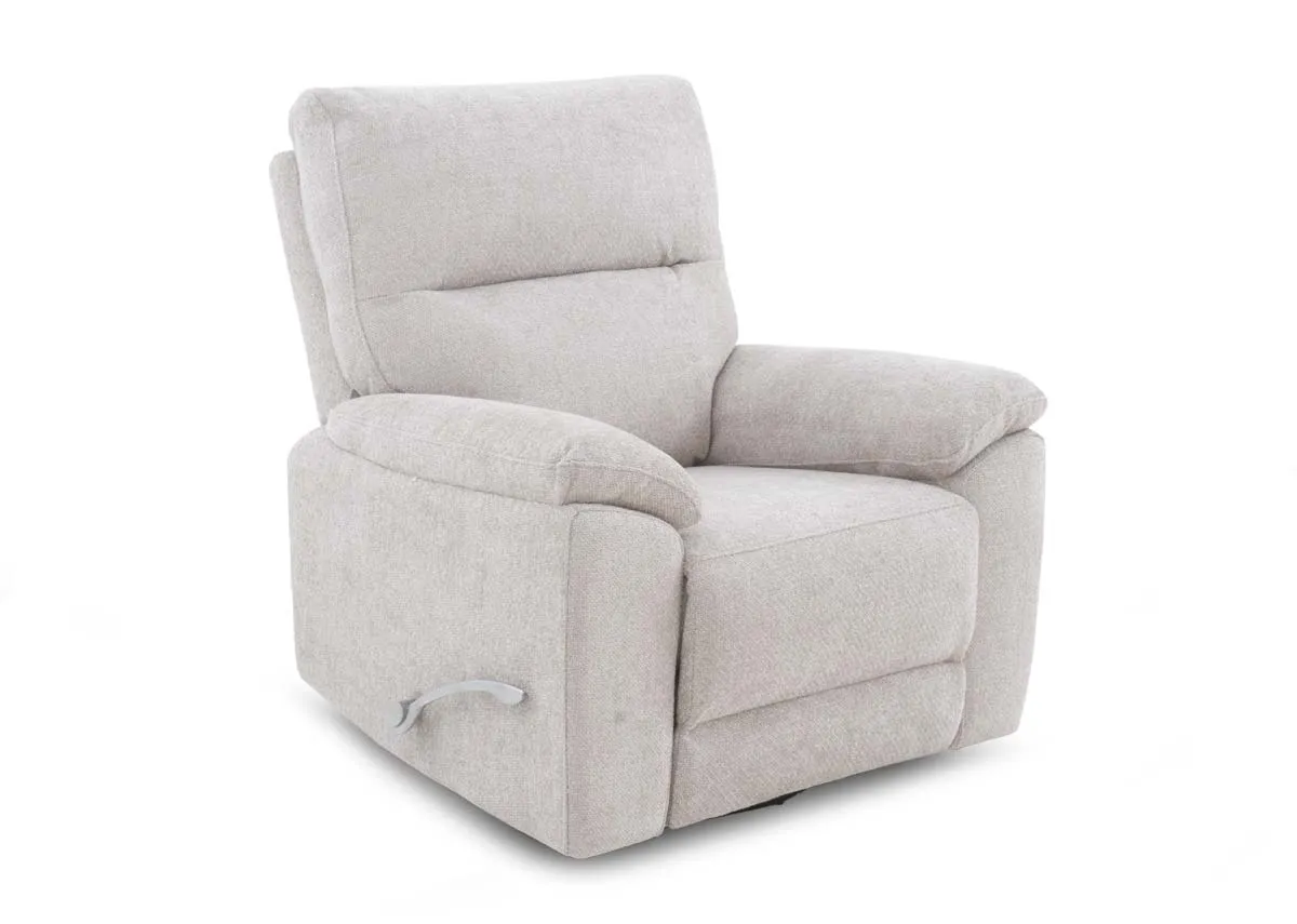Beige Fabric Swivel Recliner - Annalee