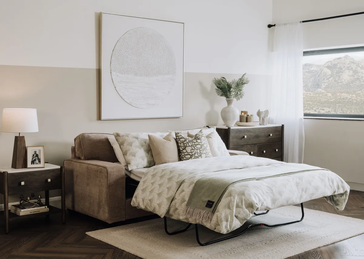 Beige Fabric Sofa Bed - Nevada