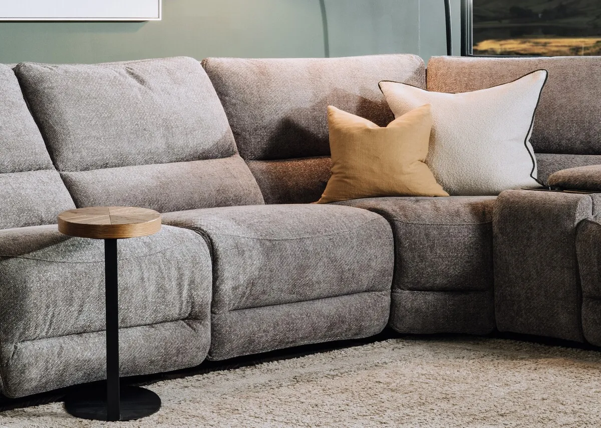 A lifestyle image of the Ashbrook armless unit with the Corner unit that is modular.