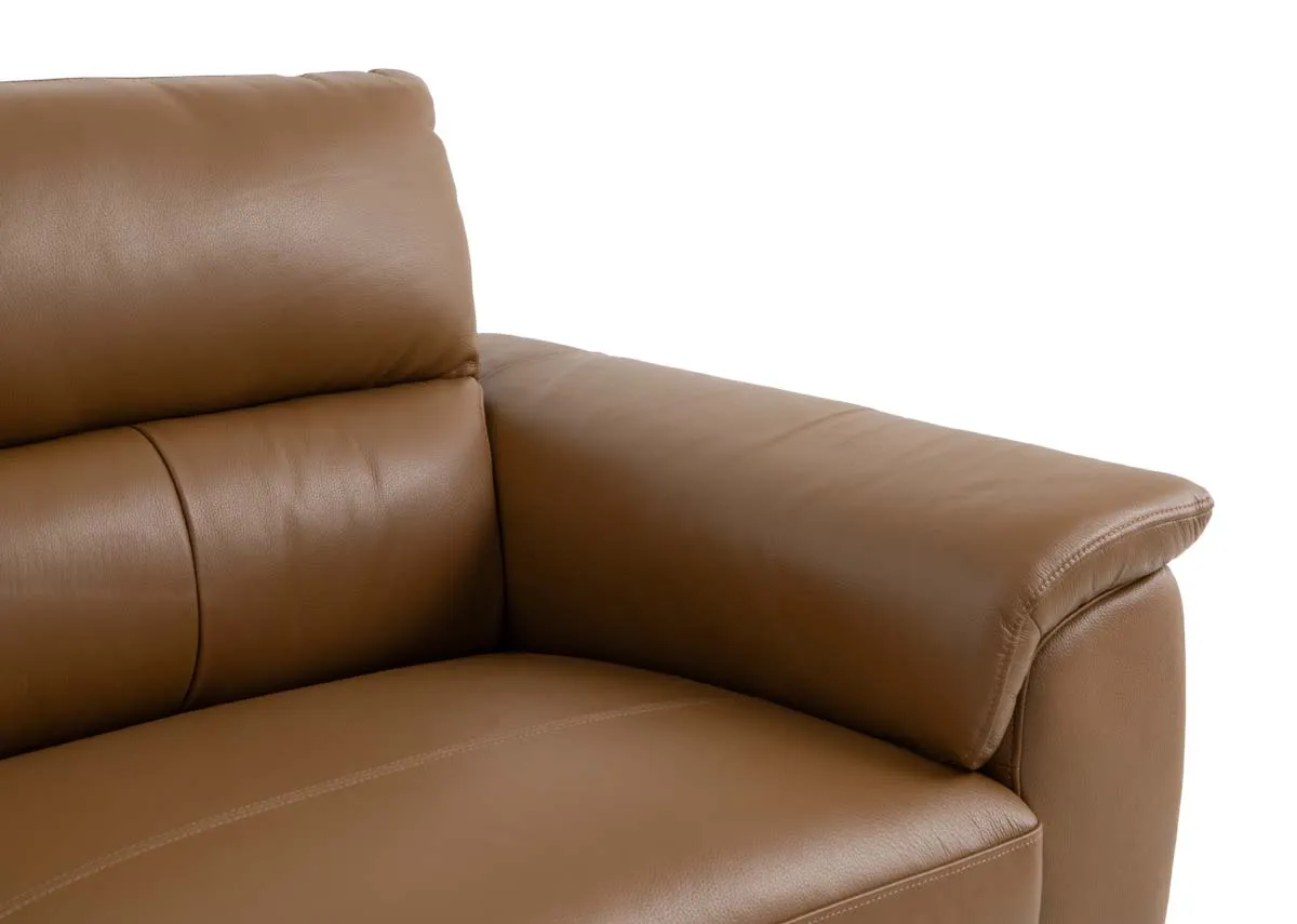 A 2.5 seater leather sofa from EZ Livings Savoy range.  Closeup of leather afbric
