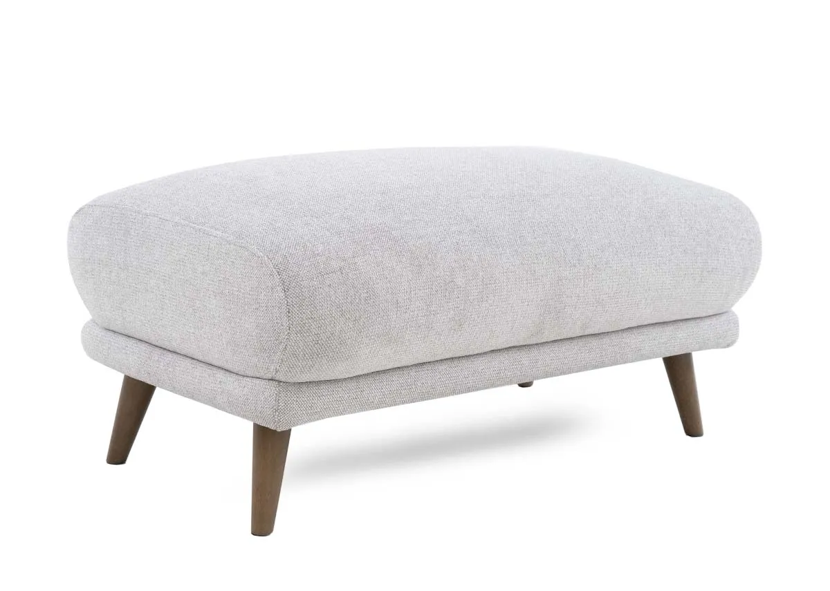 Large Stone Grey Fabric Footstool - Legend