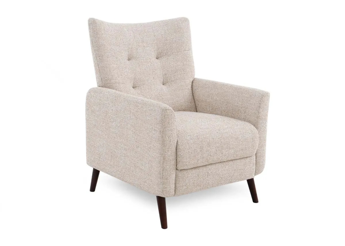 Beige Fabric Manual Recliner - Ivy