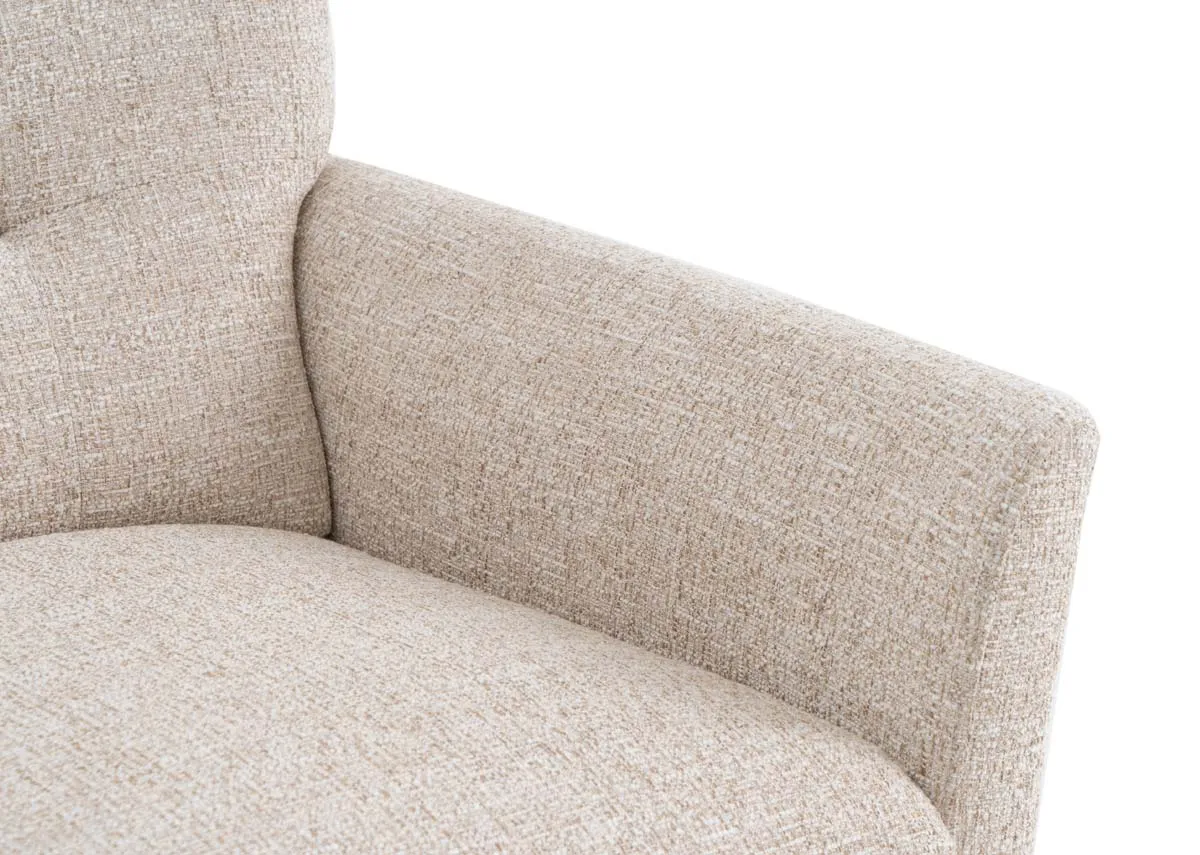 A cream fabric armchair from EZ Livings Ivy range. Manual push back reclined chair