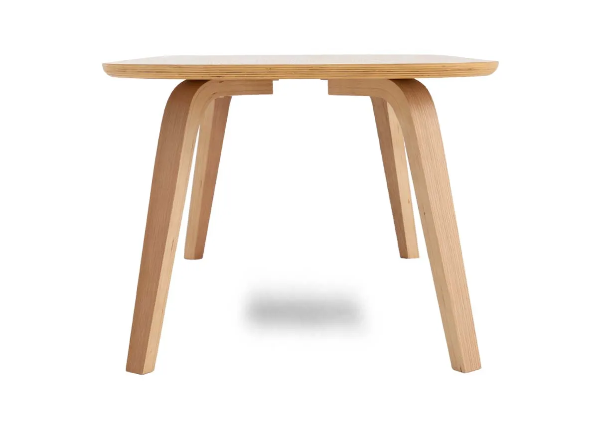 A rectangular coffee table from EZ Livings Anton range. Side view of tapered legs