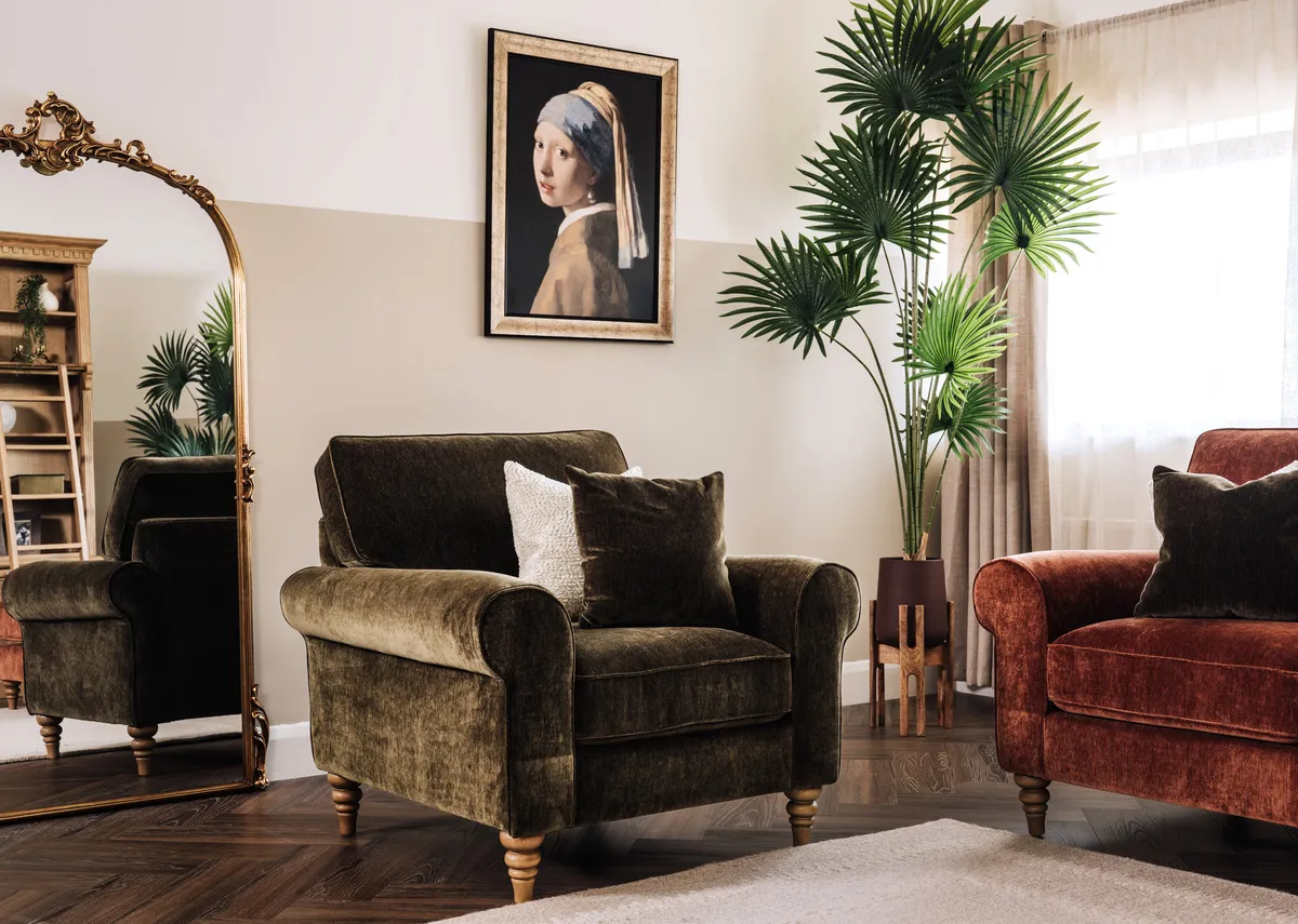 Green Fabric Armchair - Cotswold