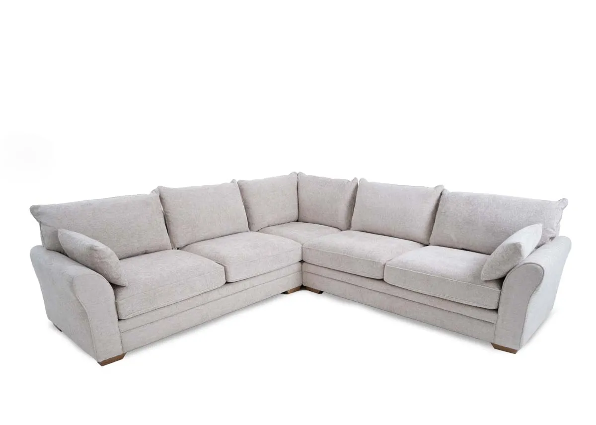 Beige Fabric Corner Sofa - New Skyline