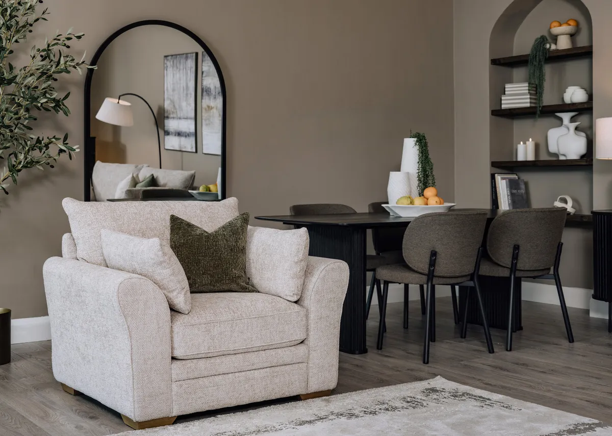 Beige Fabric Armchair - New Skyline