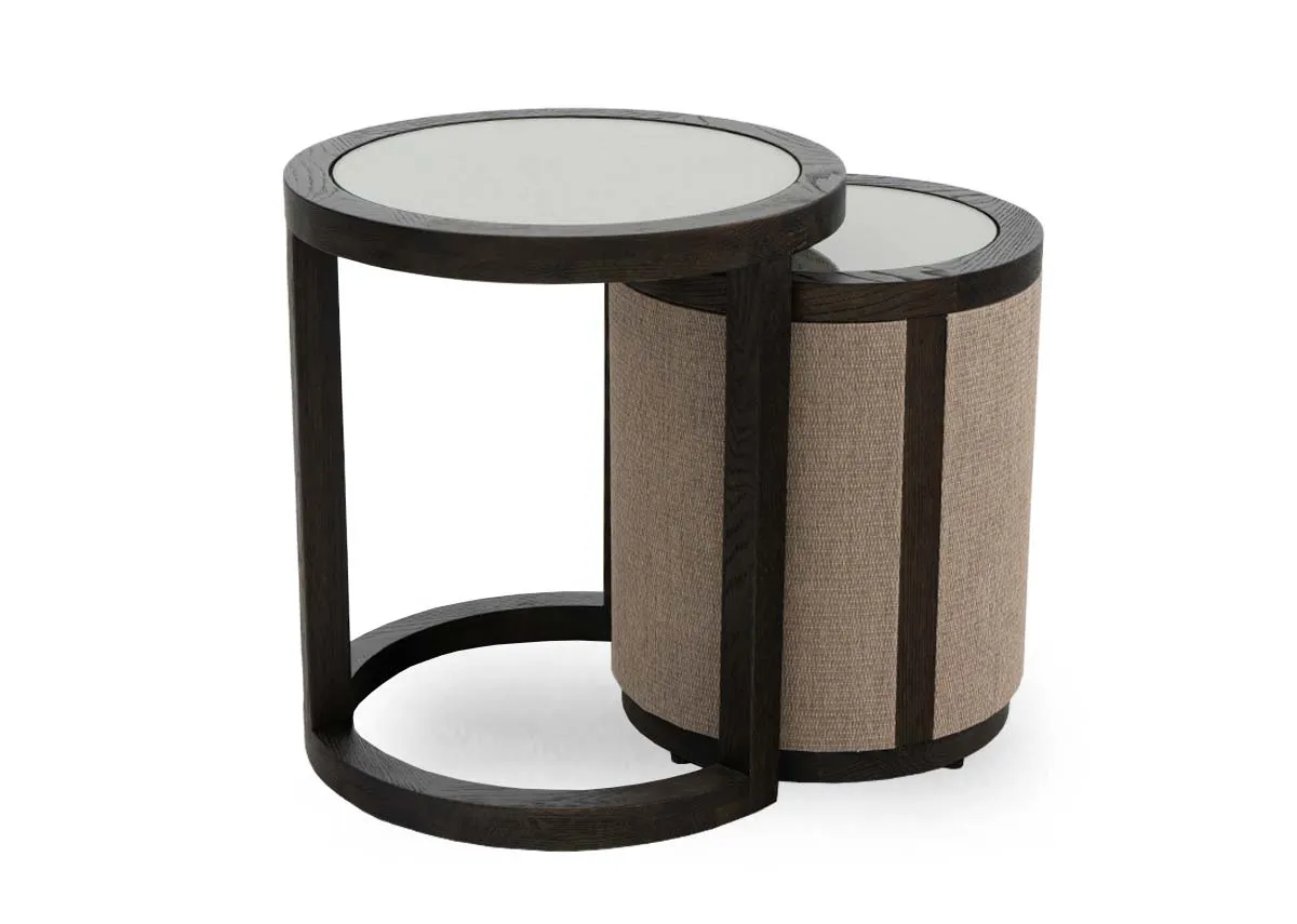 Nest Of 2 Dark Oak Lamp Tables - Haven