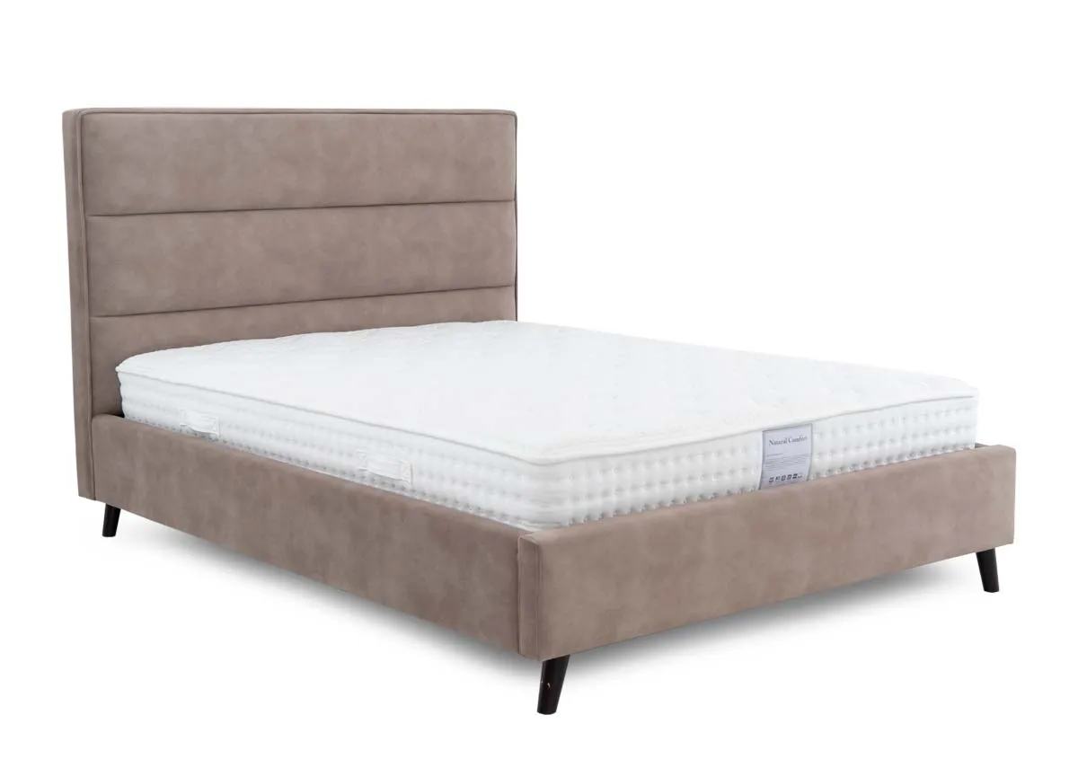 King Size (5ft) Brown Fabric Bed Frame - Ebony