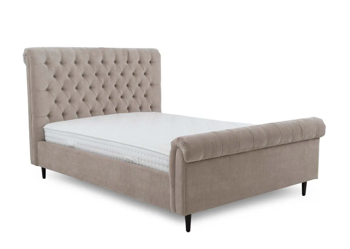 Super King (6ft) Taupe Fabric Bed Frame - Sofia