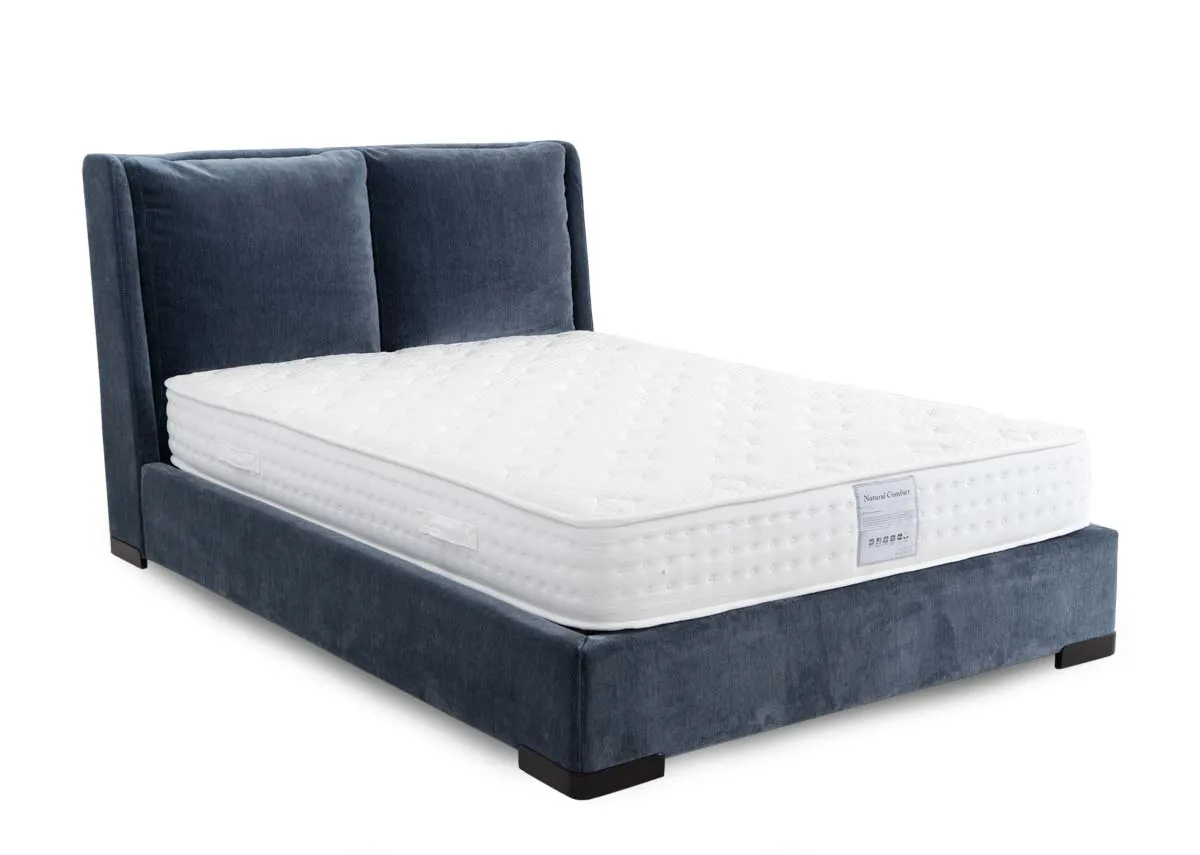 King Size (5ft) Blue Fabric Bed Frame - Comfy